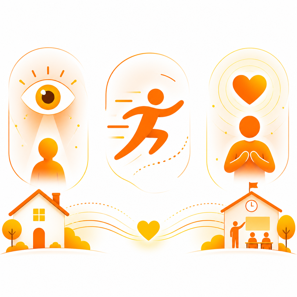 Illustration representing when to seek help for ADHD symptoms across home and school.
