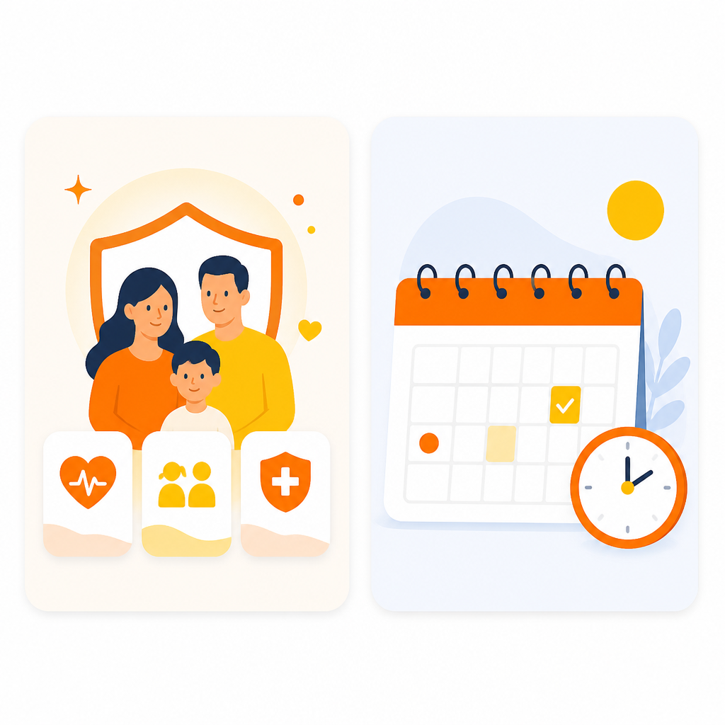 Clean illustration showing accessible Medicaid and CHIP pediatric care support for families.