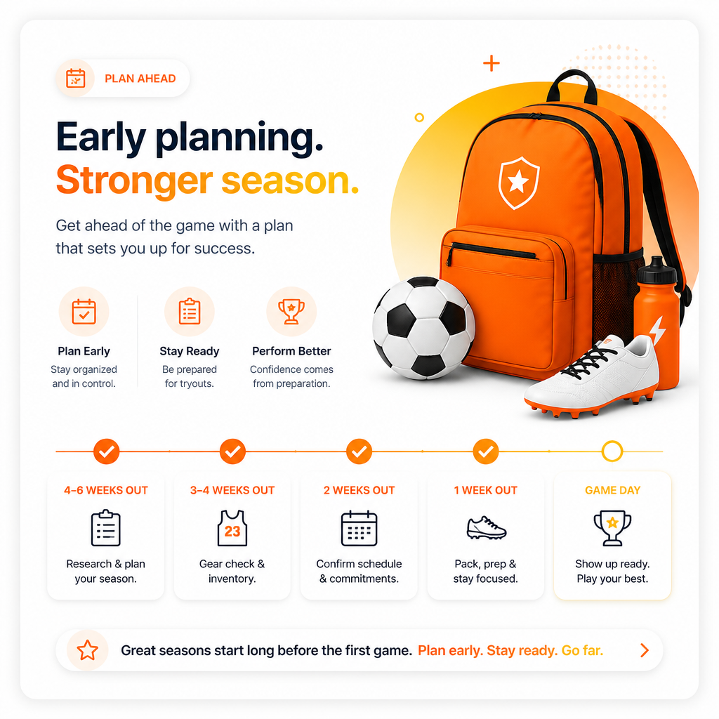 Illustration representing scheduling a physical early with a timeline calendar for school and sports.