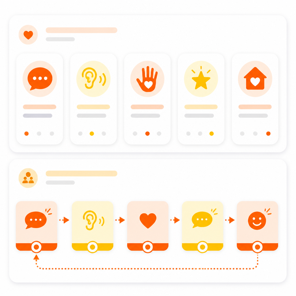 Abstract illustration representing supportive home strategies for toddler language development