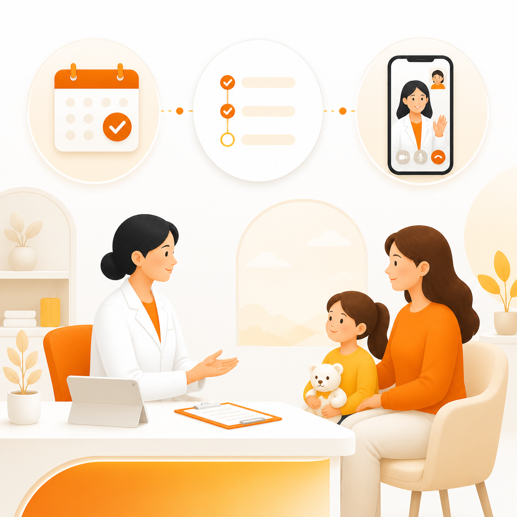 A pediatric visit experience that supports clear next steps for ADHD concerns, including options like same-day and telemedicine.