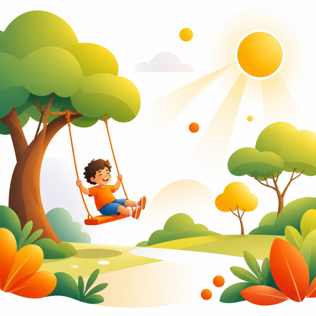Illustration representing family-friendly free activities outdoors.