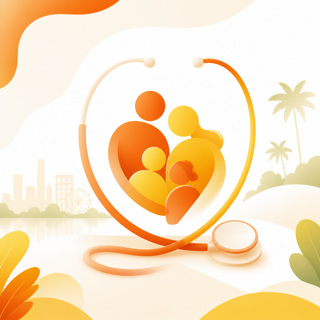 Illustration representing family-centered pediatric primary care.